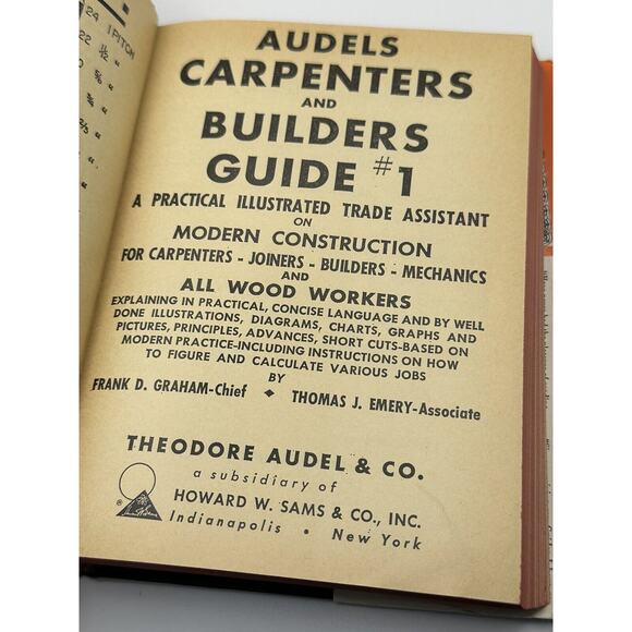 AUDELS Carpenters and Builders Guide‎ 1963 Frank P Graham Hardcover Numbers 1-3 - Picture 5 of 6